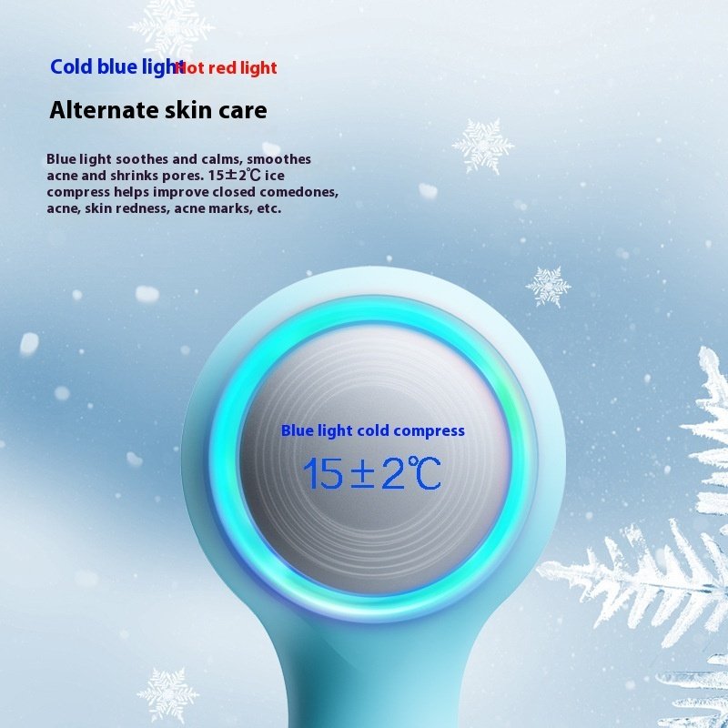 Household Red Blue Light Cold And Hot Compress Electric Facial Cleaner - Image 3