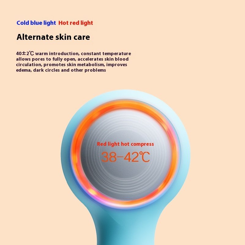 Household Red Blue Light Cold And Hot Compress Electric Facial Cleaner - Image 7